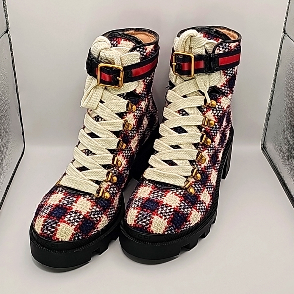Gucci lace up combat boots